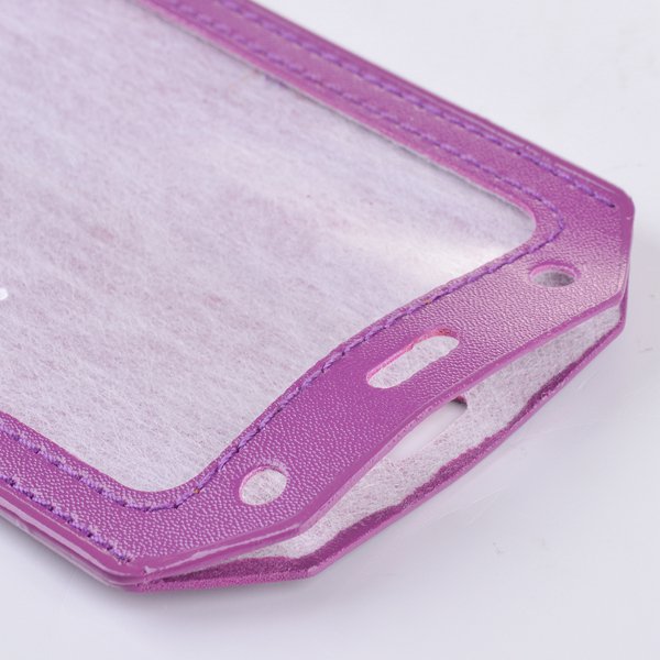 仿皮單層透明識別證皮套豎式