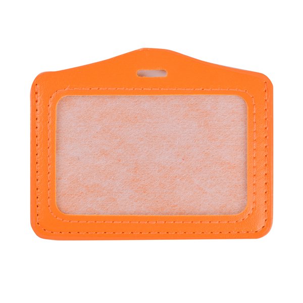 仿皮雙層透明識別證皮套