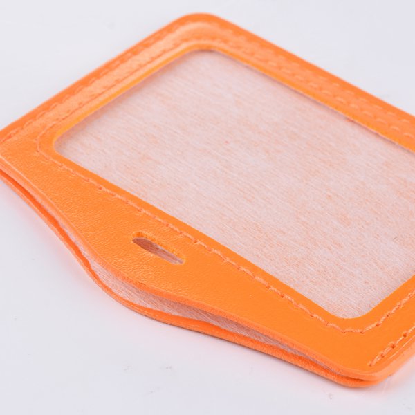 仿皮雙層透明識別證皮套