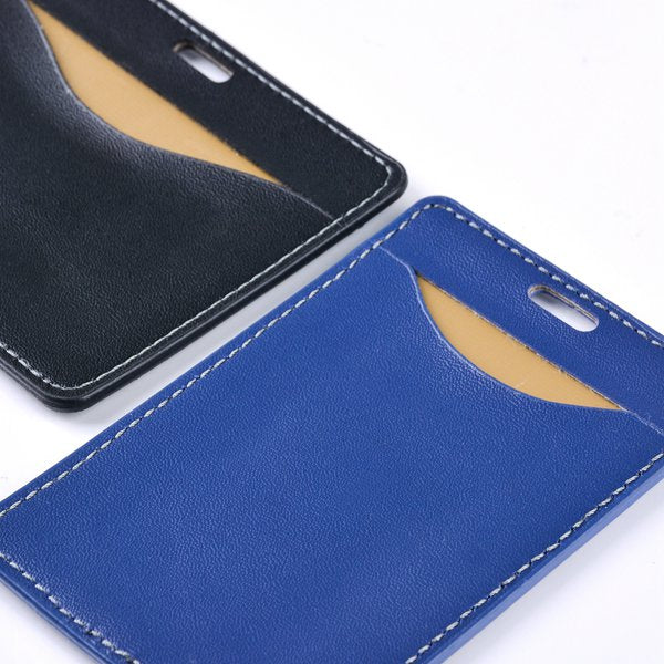 仿皮雙層透明識別證皮套