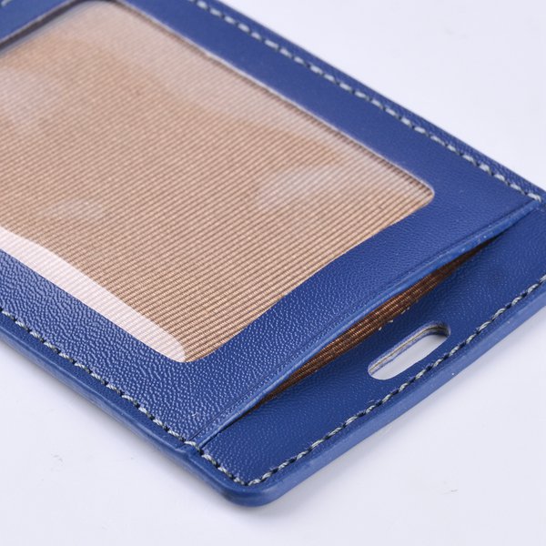 仿皮雙層透明識別證皮套