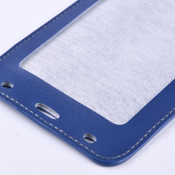 仿皮雙層透明識別證皮套豎式