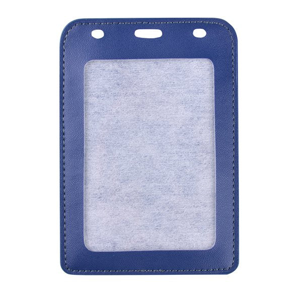 仿皮雙層透明識別證皮套豎式