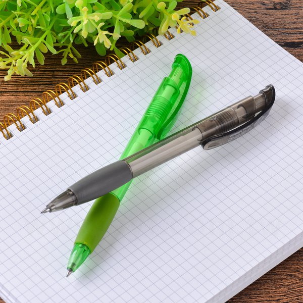 廣告筆-造型防滑白透明桿單色原子筆