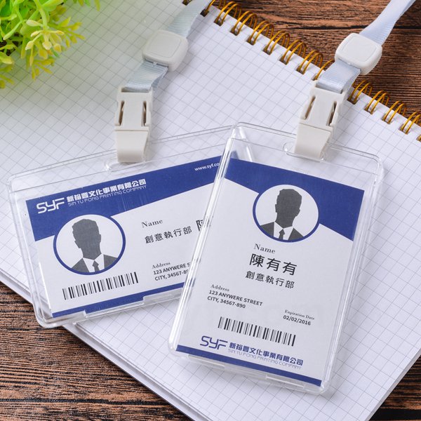 精品款PC材質識別證套-橫式5.4x8.5cm-公司訂製旅展印刷-客製化配件推薦-批發證件帶印刷