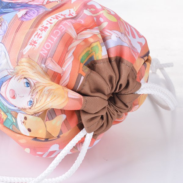 柔軟斜紋布束口袋-厚度150D-尺寸W19.5*H21cm-單色單面全版全彩昇華-可客製化印刷LOGO