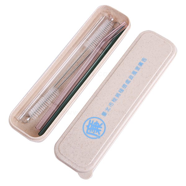 環保耐熱玻璃吸管5入組