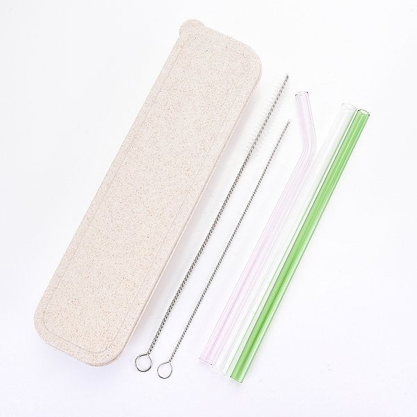 環保耐熱玻璃吸管5入組