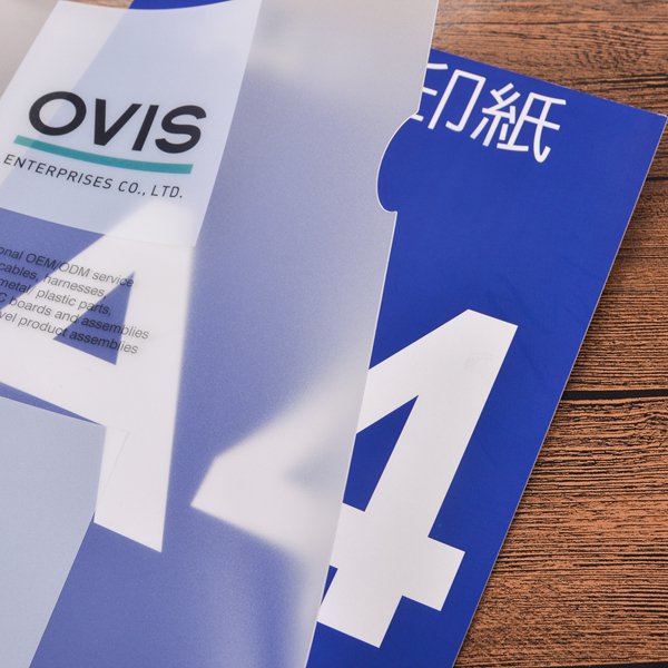 A4單層L夾0.4mm-磨砂局部白墨