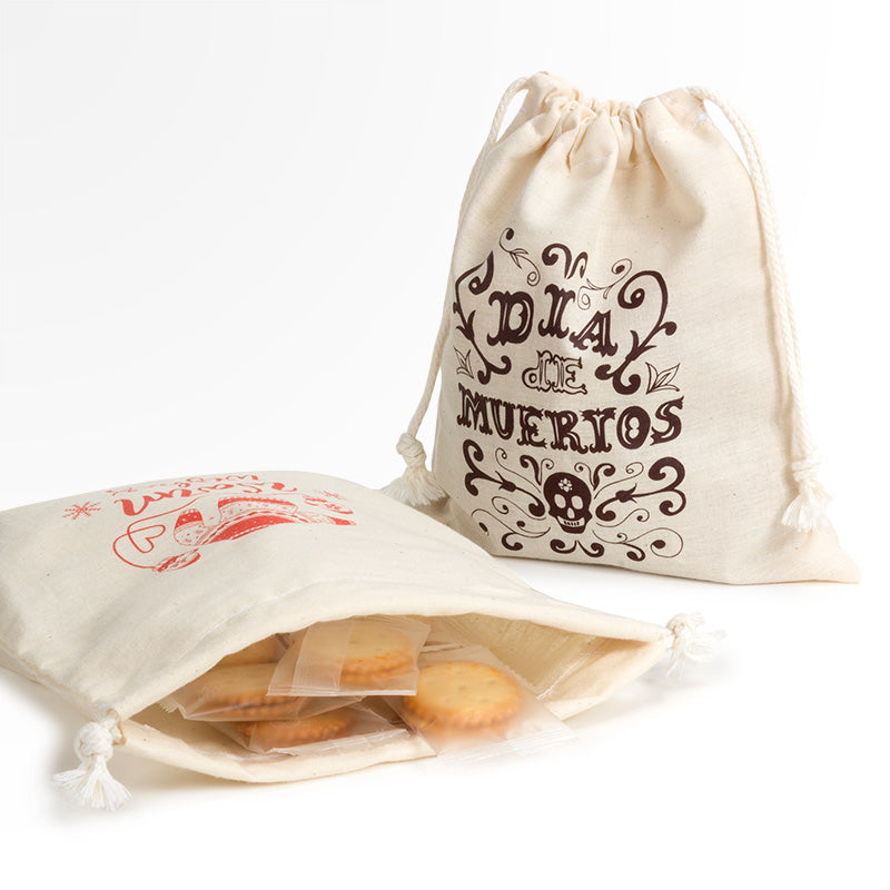 純棉束頸袋-本白純棉布-單面單色束頸禮物袋