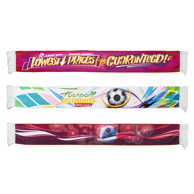 流蘇圍巾-120x15cm本白毛巾布-雙面彩色印刷