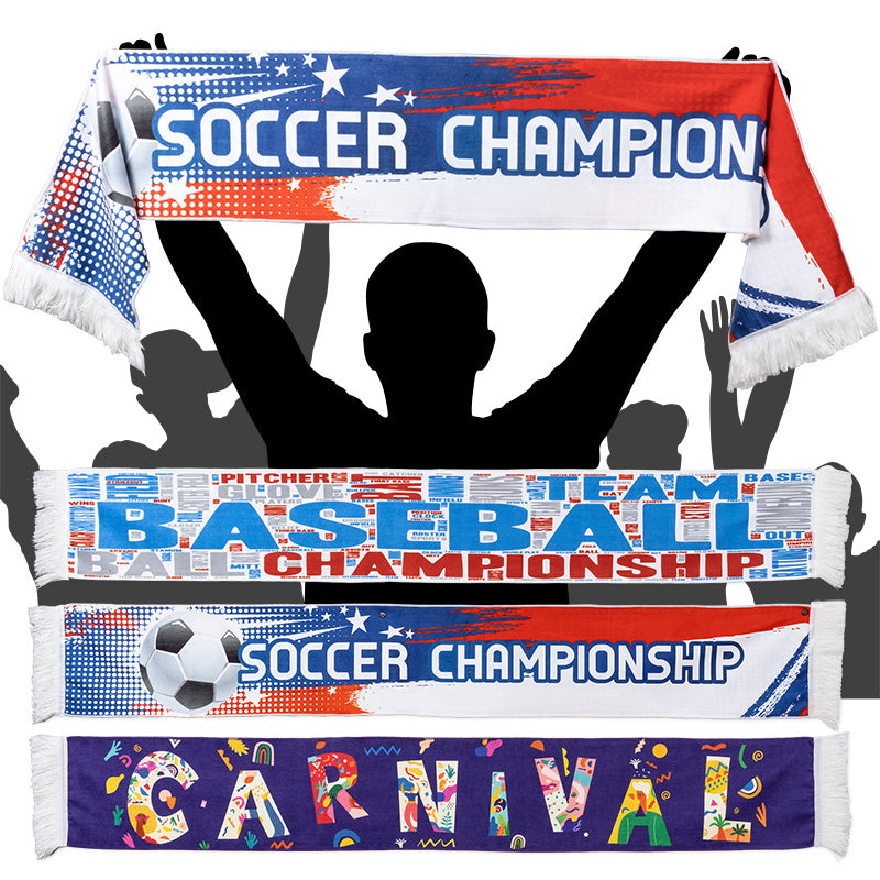 流蘇圍巾-135x20cm本白毛巾布-雙面彩色印刷