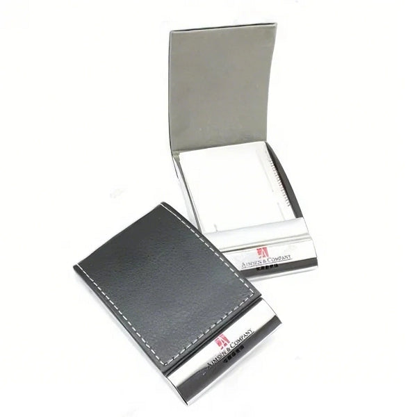 側開拱形黑色荔枝紋名片盒