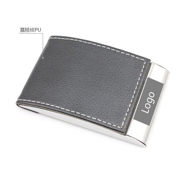 側開拱形黑色荔枝紋名片盒