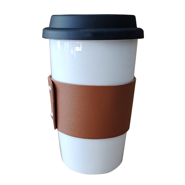 330ml皮革杯套陶瓷隨手杯