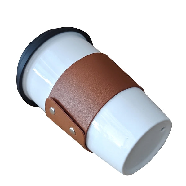 330ml皮革杯套陶瓷隨手杯