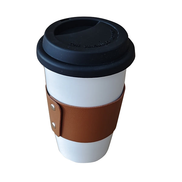 330ml皮革杯套陶瓷隨手杯