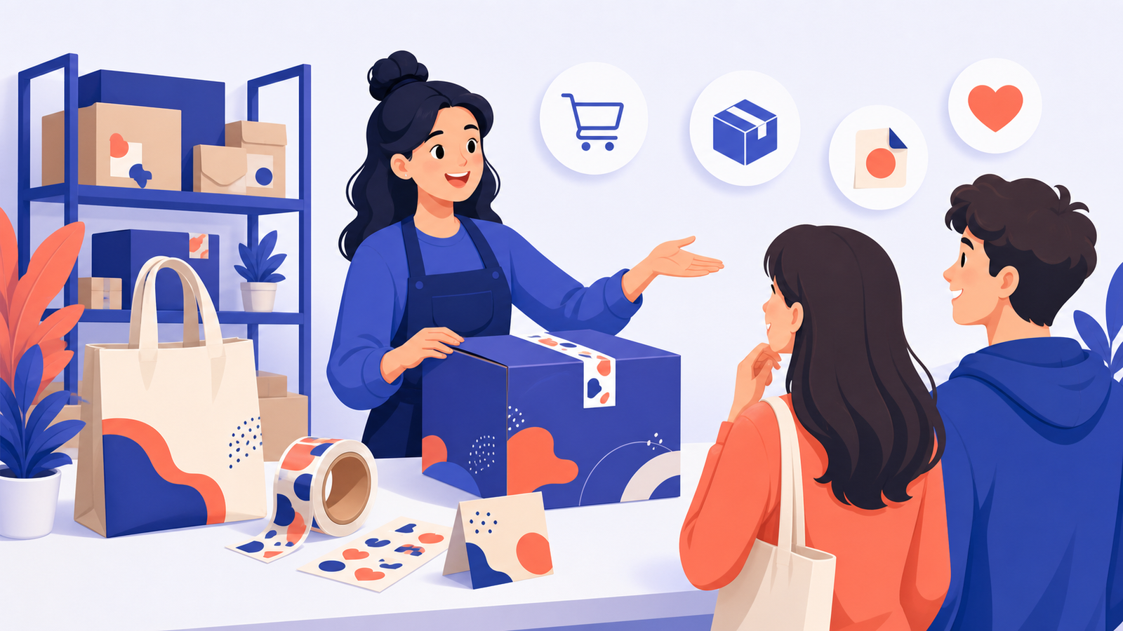 Ecommerce custom gifts cover illustration
