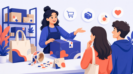 Ecommerce custom gifts cover illustration
