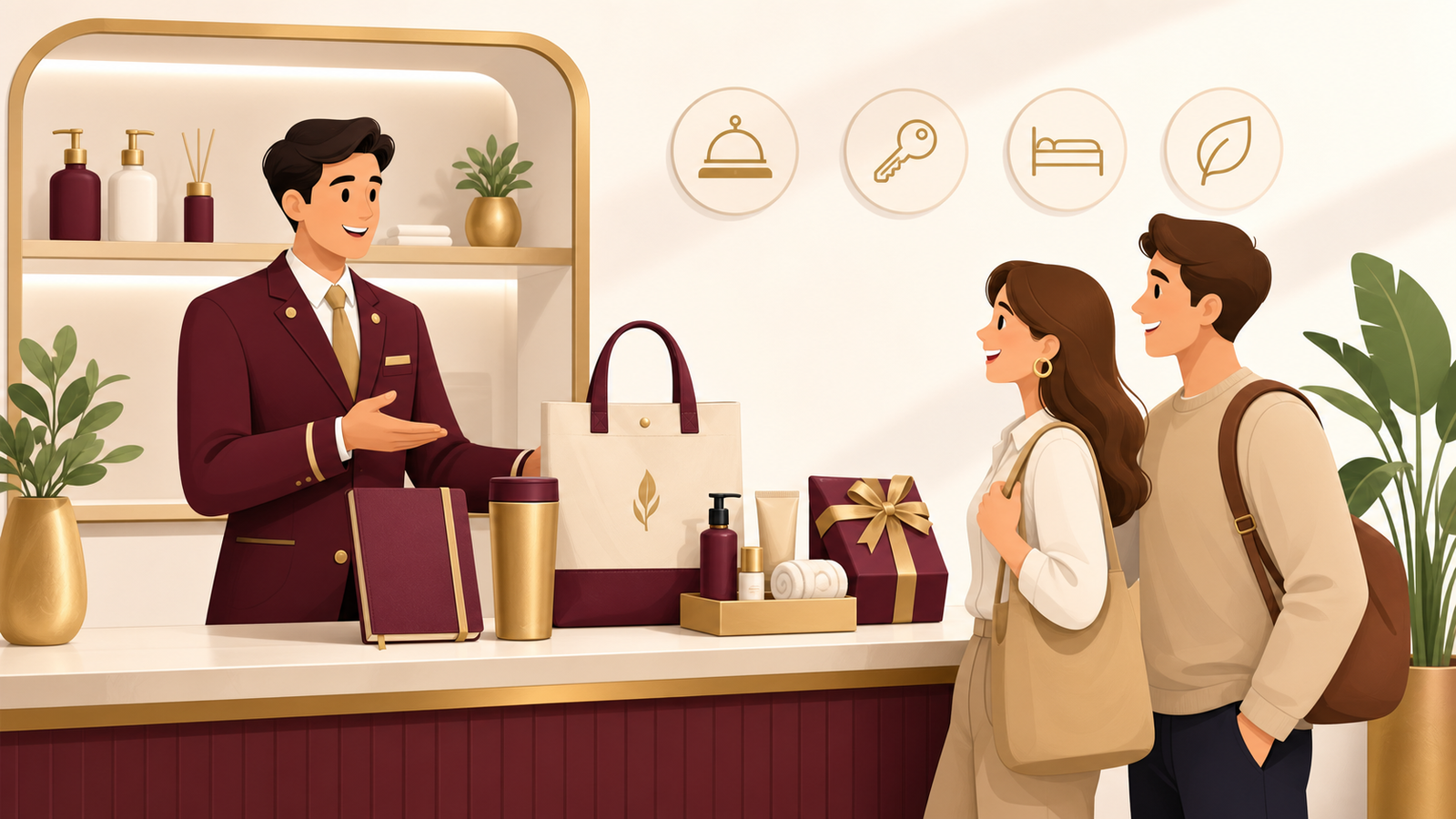 Hospitality custom gifts cover illustration