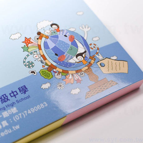 橫式封卡便利貼-二合一N次貼無印刷-封面單面彩色上亮膜
