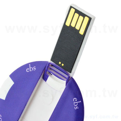 名片隨身碟-翻轉式USB商務禮品-圓型名片環保隨身碟-客製隨身碟容量-採購訂製股東會贈品