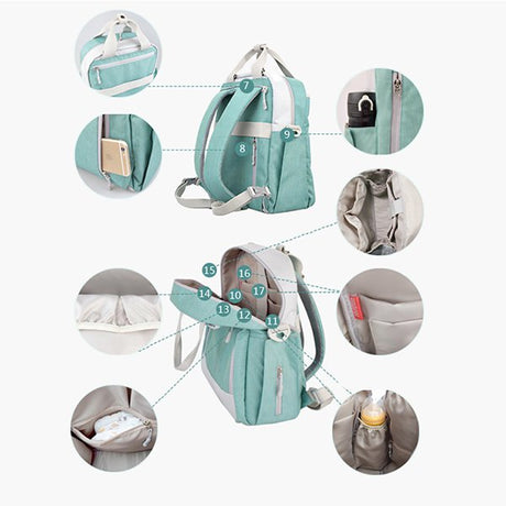 大容量側背媽媽包-聚酯纖維媽咪包