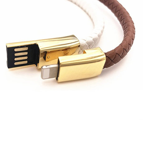 皮革手鍊USB傳輸充電線