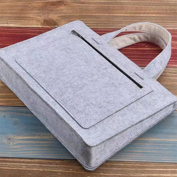 拉鍊式手提電腦包-毛氈筆電包