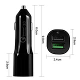 LED指示燈車用充電器QC3.0-USBx2