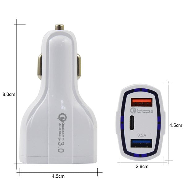 LED指示燈車用充電器QC3.0