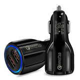 LED指示燈車用充電器QC3.0-USBx2