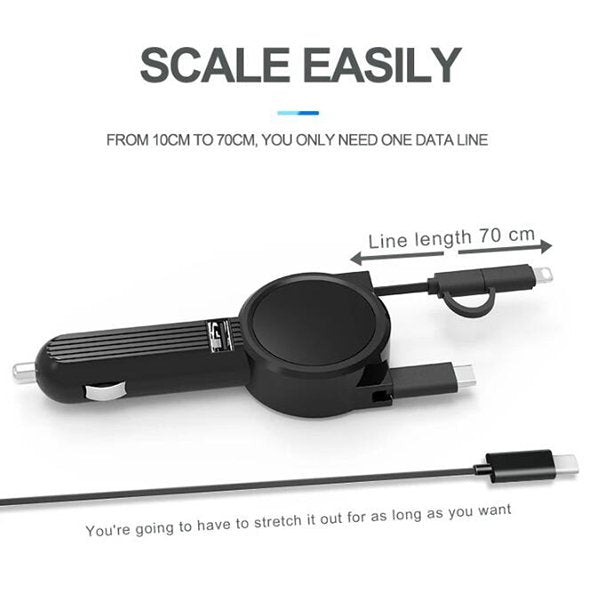 帶線車用充電器QC3.0-USBx1