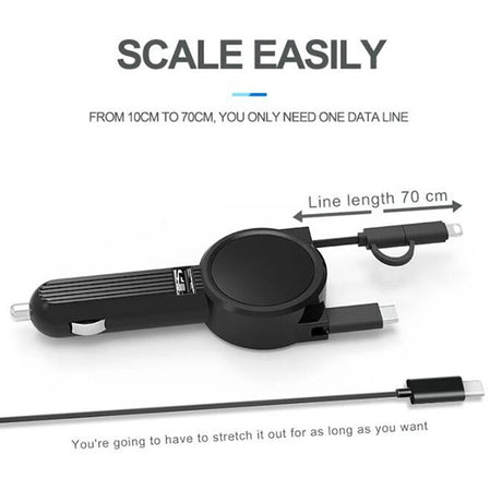 帶線車用充電器QC3.0-USBx1