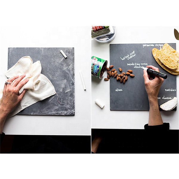 六角形板岩托盤-金屬把手托盤