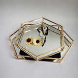 六角形不銹鋼鍍金鏡面置物盤