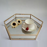 六角形不銹鋼鍍金鏡面置物盤