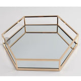 六角形不銹鋼鍍金鏡面置物盤