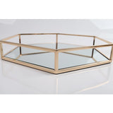 六角形不銹鋼鍍金鏡面置物盤