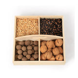 木製分隔提把置物盤