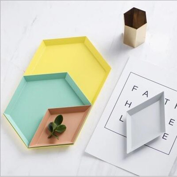 北歐風塑膠置物盤四件組