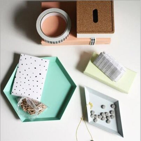 北歐風塑膠置物盤四件組