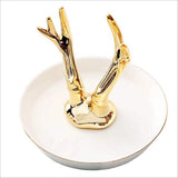 紅鶴陶瓷鍍金置物盤