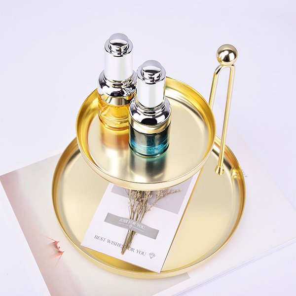 圓形雙層金屬置物盤