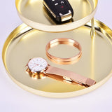 圓形雙層金屬置物盤