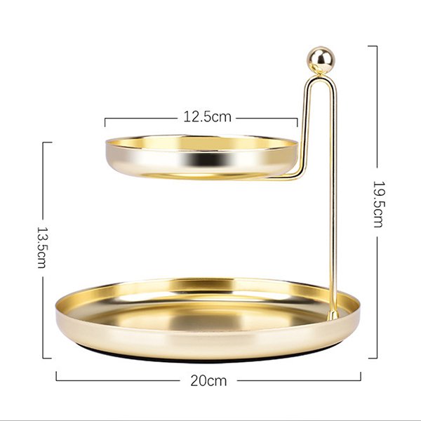 圓形雙層金屬置物盤