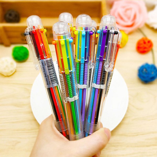 6色透明筆桿圓珠筆