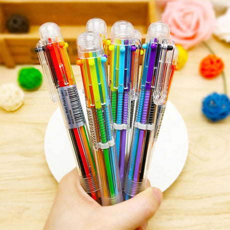 6色透明筆桿圓珠筆