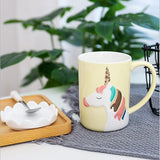 350ml獨角獸陶瓷馬克杯-附蓋子湯匙