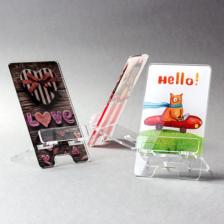 組合式手機座-6.9x12.5cm 厚3mm透明壓克力-單面彩色印刷